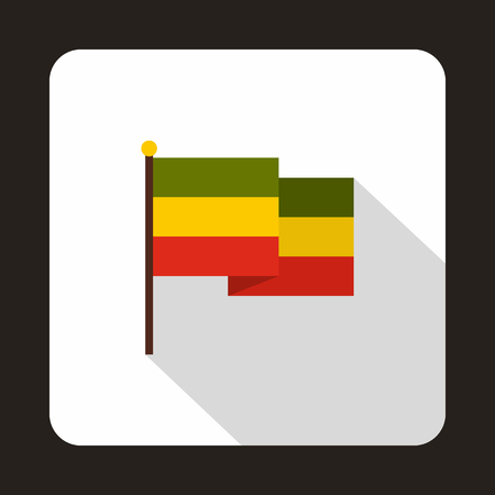 Rasta flag icon in flat style on a white backgroundのイラスト素材