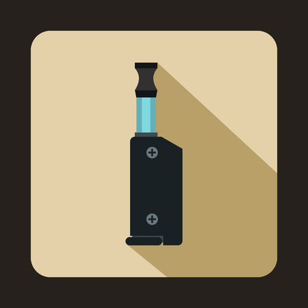 Vape device icon in flat style on a beige backgroundのイラスト素材