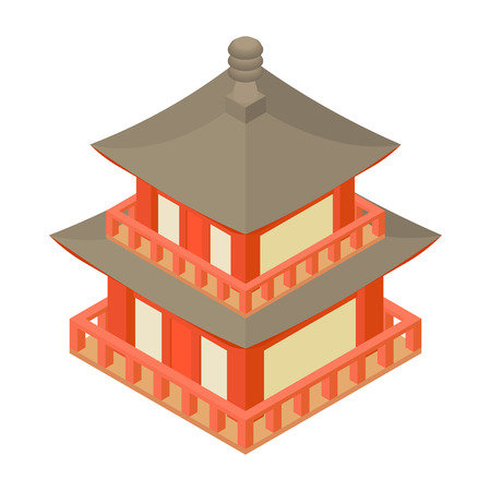 Pagoda icon in cartoon style isolated on white background. Temple symbolのイラスト素材