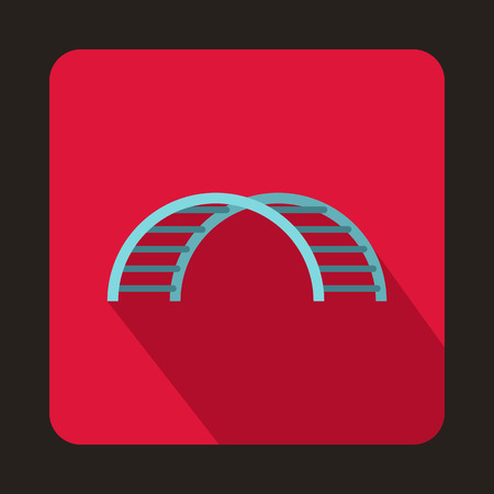 Climbing stairs on a playground icon in flat style isolated with long shadowのイラスト素材