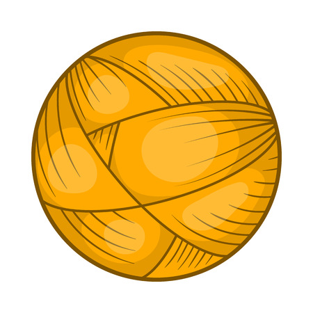 Ball of wool yarn for knitting icon in cartoon style isolated on white backgroundのイラスト素材