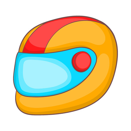 Racing helmet icon in cartoon style isolated on white background. Equipment symbolのイラスト素材