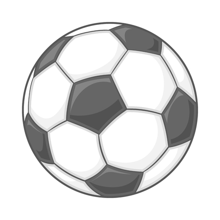 Soccer ball icon in cartoon style isolated on white background. Sport symbolのイラスト素材