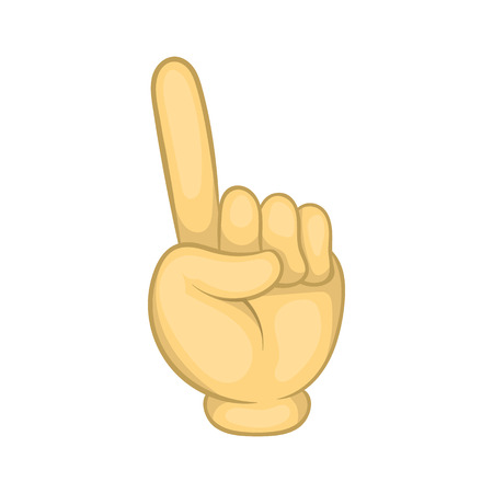 Gesture thumb up icon in cartoon style isolated on white background. Gesticulation symbolのイラスト素材