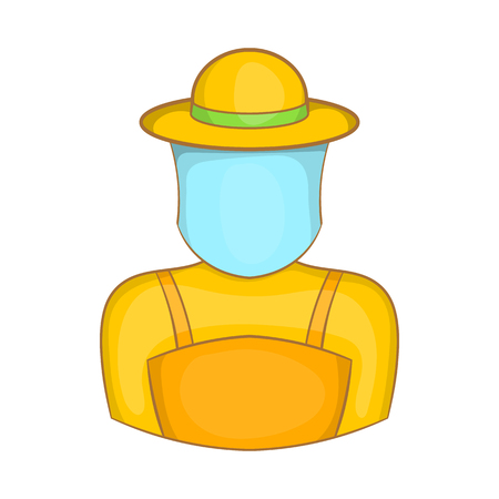 Beekeeper icon in cartoon style isolated on white background. Work symbolのイラスト素材
