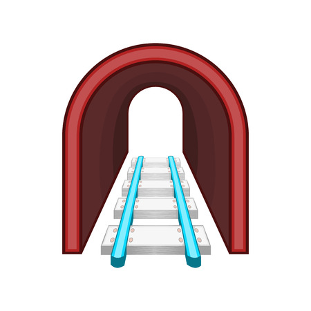 Rails icon in cartoon style isolated on white background. Way symbolのイラスト素材