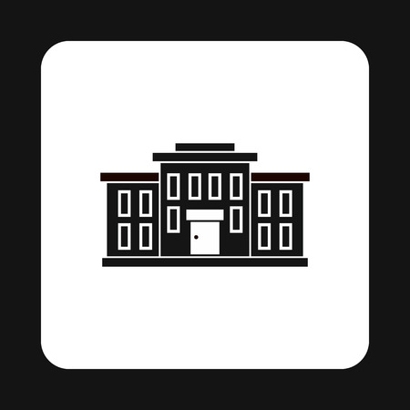 School icon in simple style isolated on white background. Building symbolのイラスト素材