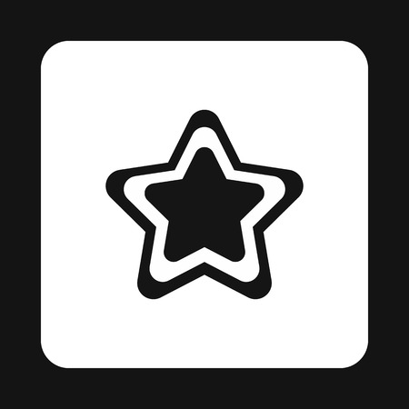 Geometrical figure of five pointed star icon in simple style isolated on white background. Figure symbolのイラスト素材