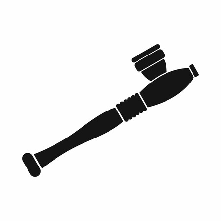 Pipe for smoking marijuana icon in simple style isolated on white background. Smoking symbolのイラスト素材