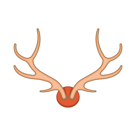 Antlers icon in cartoon style on a white backgroundのイラスト素材