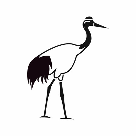 Stork icon in simple style isolated on white background. Bird symbolのイラスト素材