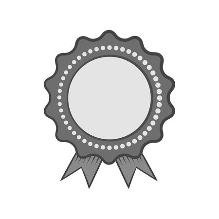 Certified quality label icon in black monochrome style isolated on white background. Design symbol. Vector illustrationのイラスト素材