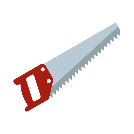 Wood saw icon in flat style isolated on white background. Tools symbol vector illustrationのイラスト素材