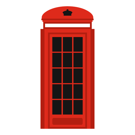 Phone booth icon in flat style isolated on white background. Call symbol vector illustrationのイラスト素材