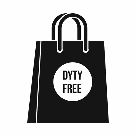 Duty free shopping bag icon in simple style isolated on white background vector illustrationのイラスト素材