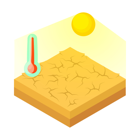 Drought icon in cartoon style on a white background vector illustrationのイラスト素材