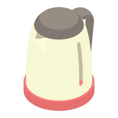 Plastic electric kettle icon in cartoon style on a white background vector illustrationのイラスト素材