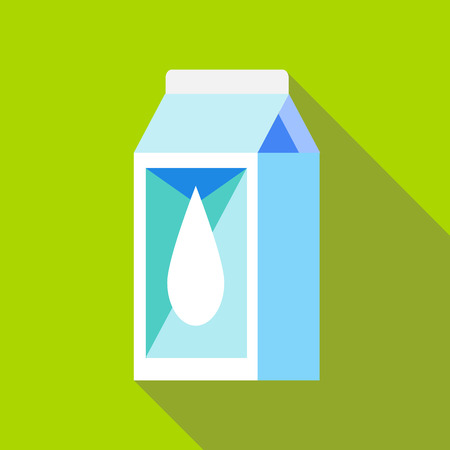 Milk box icon in flat style with long shadow. Packaging symbol vector illustrationのイラスト素材