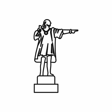 Christopher Columbus sculpture in outline style isolated on white background vector illustrationのイラスト素材