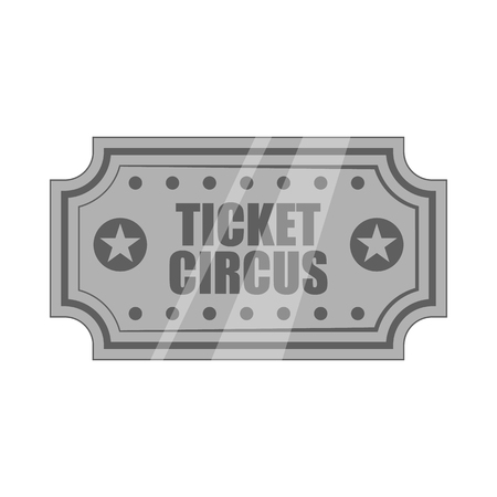 Ticket to circus icon in black monochrome style isolated on white background. Pass symbol vector illustrationのイラスト素材