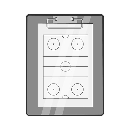 Hockey game plan icon in black monochrome style isolated on white background. Sport symbol vector illustrationのイラスト素材