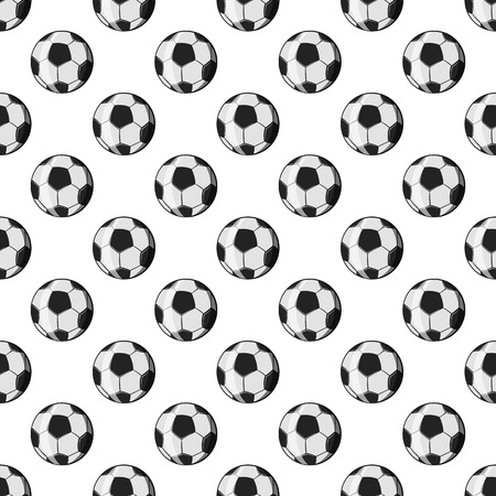 Soccer ball seamless pattern on white background. Game design vector illustrationのイラスト素材