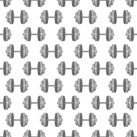 Dumbbells seamless pattern on white background. Sport design vector illustrationのイラスト素材