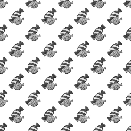 Candy seamless pattern on white background. Sweets design vector illustrationのイラスト素材