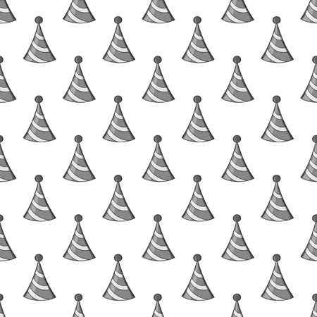 Party hat seamless pattern on white background. Holiday design vector illustrationのイラスト素材