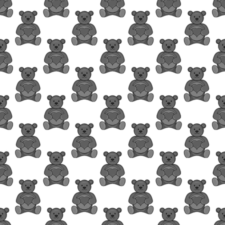 Toy bear seamless pattern on white background. Play design vector illustrationのイラスト素材