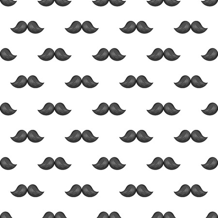 Mustache seamless pattern on white background. Accessory design vector illustrationのイラスト素材