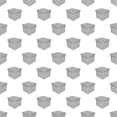 Square box seamless pattern on white background. Production and packaging design vector illustrationのイラスト素材