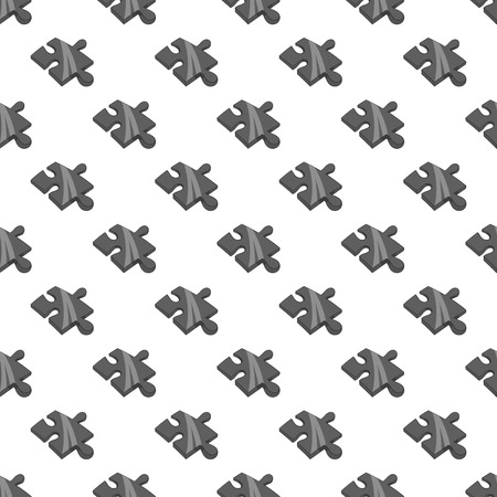Puzzle seamless pattern on white background. Game design vector illustrationのイラスト素材