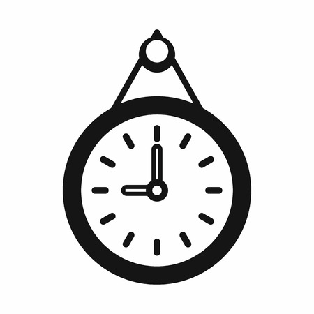 Clock icon in simple style on a white background vector illustrationのイラスト素材