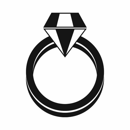 Single diamond ring in simple style isolated on white background vector illustrationのイラスト素材