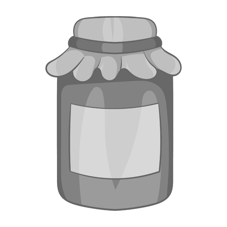 Jam in a glass jar icon in black monochrome style on a white background vector illustrationのイラスト素材
