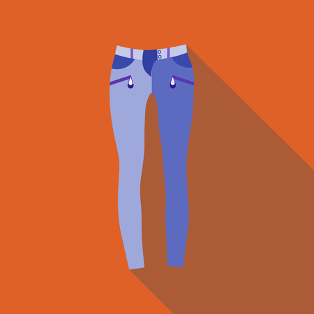 Woman jeans icon in flat style isolated with long shadow vector illustrationのイラスト素材