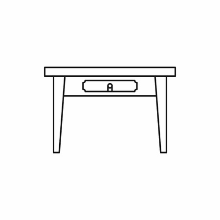 Table icon in outline style on a white background vector illustrationのイラスト素材