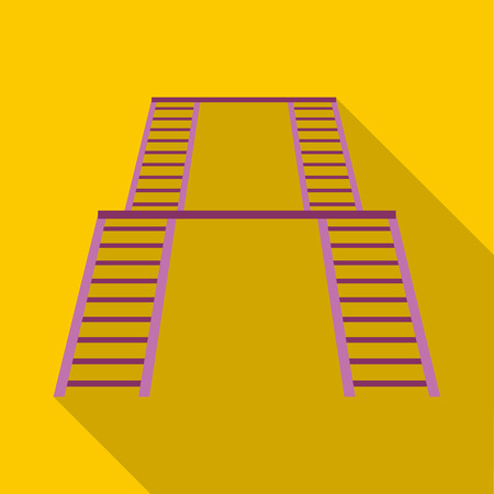 Ladder on the playground icon in flat style isolated with long shadow vector illustrationのイラスト素材