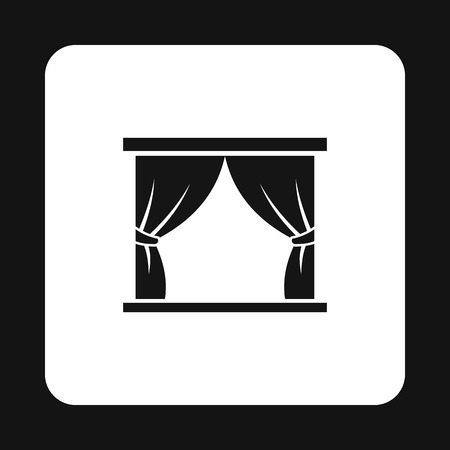 Stage curtains icon in simple style on a white background vector illustrationのイラスト素材