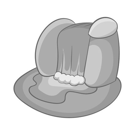 Waterfall icon in black monochrome style isolated on white background. Nature symbol vector illustrationのイラスト素材