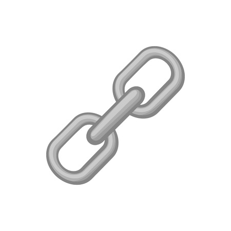 Chain icon in black monochrome style isolated on white background. Metal symbol vector illustrationのイラスト素材