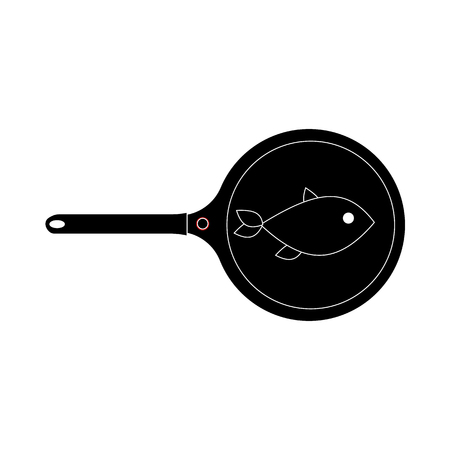 Net with fish icon in simple style isolated on white background. Fishing symbol vector illustrationのイラスト素材
