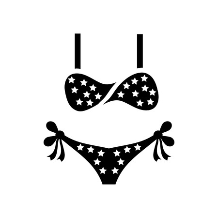 Swimsuit icon in simple style isolated on white background. Summer clothing symbol vector illustrationのイラスト素材