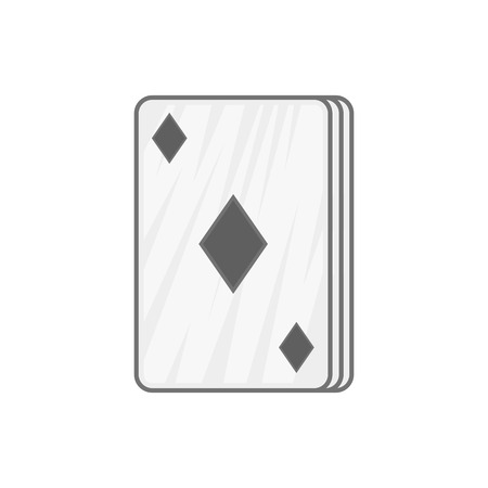 Ace of diamonds icon in black monochrome style on a white background vector illustrationのイラスト素材