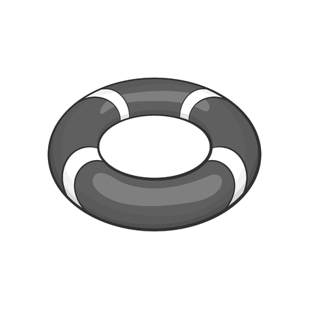 Lifebuoy icon in black monochrome style on a white background vector illustrationのイラスト素材