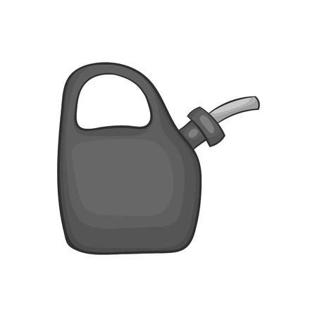 Plastic canister of gasoline icon in black monochrome style isolated on white background. Storage symbol vector illustrationのイラスト素材