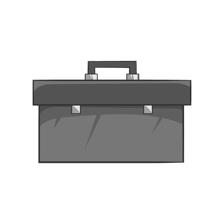 Suitcase with tools icon in black monochrome style isolated on white background. Repair symbol vector illustrationのイラスト素材