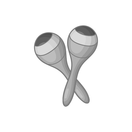 Maracas icon in black monochrome style isolated on white background. Musical instrument symbol vector illustrationのイラスト素材