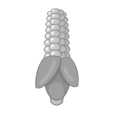 Corn icon in black monochrome style isolated on white background. Food symbol vector illustrationのイラスト素材